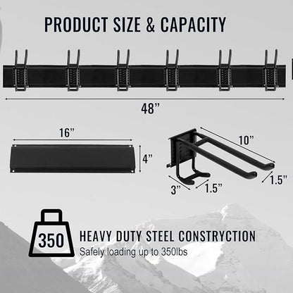 Wall Mount Tool Storage Rack, Garage Organization, Heavy Duty Garage Storage - Image 5