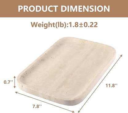 Marble Vanity Tray for Dresser Organizer, Travertine Bathroom Tray Countertop - Image 4