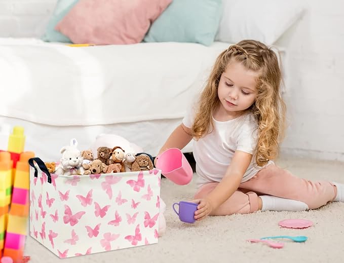 Rectangular Butterfly Basket Kids Baby Storage Basket Cute Toy Storage Bin - Image 4