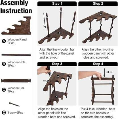 TOPNEW 4 Tier Wooden Bracelet Holder, Scrunchie Bangle Watch Necklace Display - Image 4