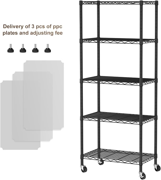 Golpart Shelves Storage Shelf Wire Closet Bathroom Organizers Metal Pantry | 5 - Image 4
