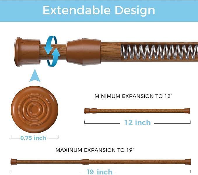 AIZESI Spring Tension Curtain Rod Short Tension Rod - Image 8