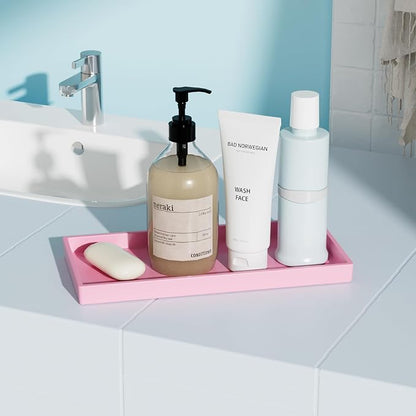 Vanity and Bathroom Tray, 9.8" ABS Countertop Organizer, Waterproof Vanity Tray - Image 3