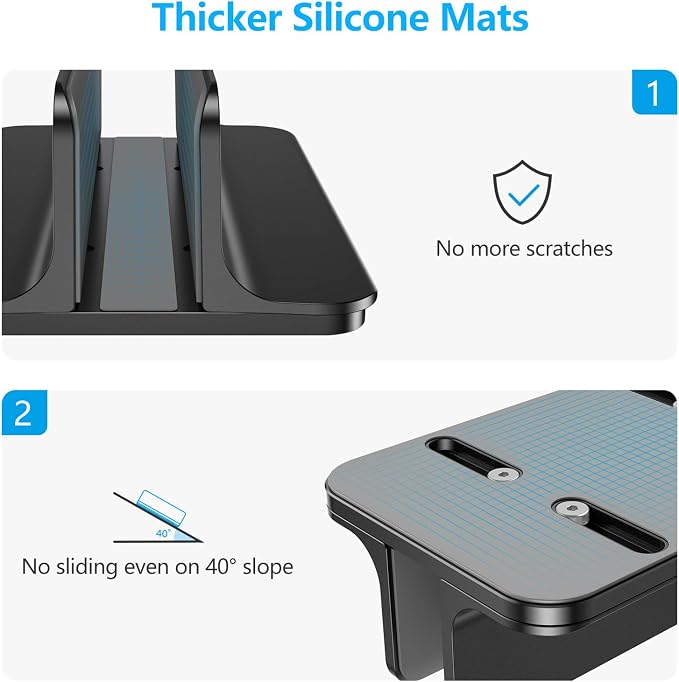 OMOTON Vertical Laptop Stand Holder, Desktop Aluminum Stand - Image 4