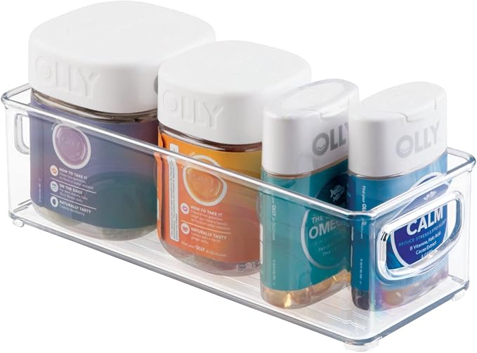 mDesign Plastic Bathroom Storage Container Bins w/ Handles by mDesign