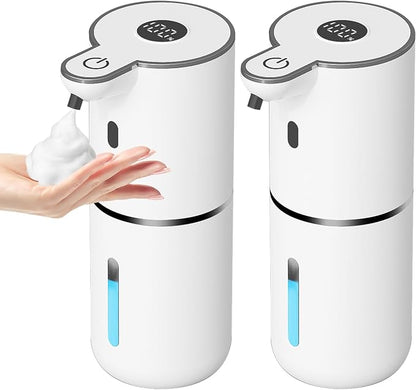 2 Pack Automatic Foaming Soap Dispenser Touchless, USB Rechargeable Smart Hand by OHIFAST