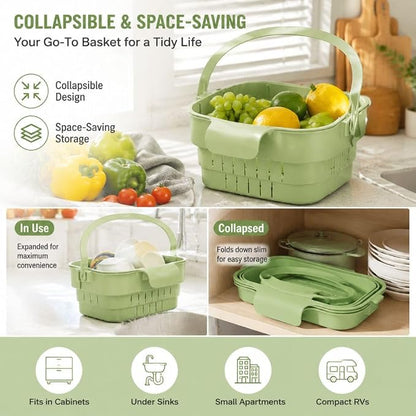 Hanging Sink Drain Basket, Collapsible Kitchen Strainer Basket | Foldable - Image 5