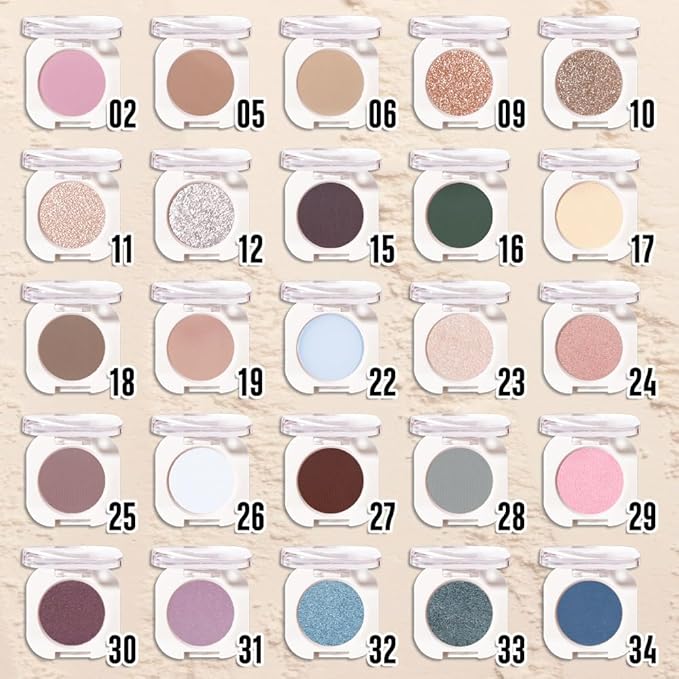Pear White Shimmer Single Eyeshadow Makeup, Neutral Powde Eye Shadow - Image 3