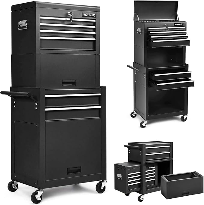 Goplus Tool Chest, 3-in-1 Rolling 6 Drawers Tool Cabinet by Goplus