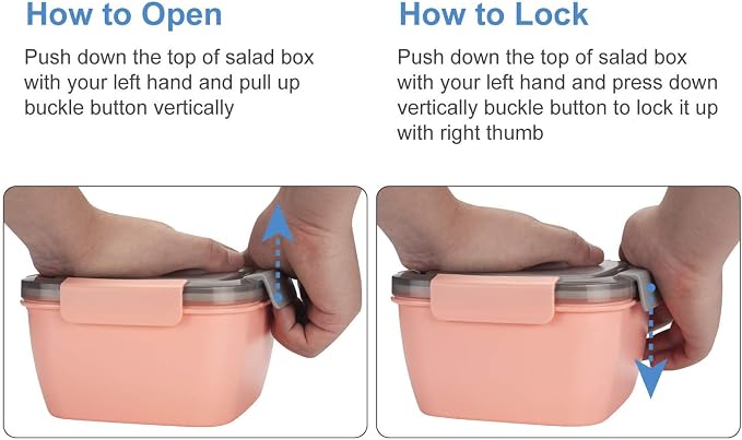 Salad Lunch Container To Go, 2 Packs 52-oz Salad Bowls to go - Image 4