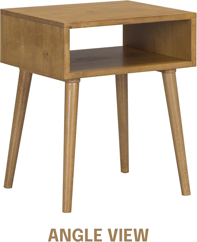 NTC Zoe Solid Wood Nightstand, Mid Century Modern Side Table Bedroom, Bedside - Image 3