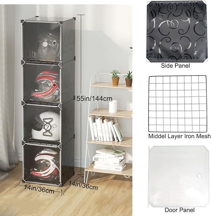 Motorcycle Helmet Storage Rack, Helmet Organize Display Cabinet - Image 2