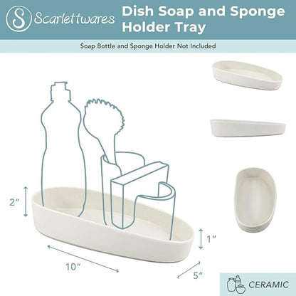 Kitchen Caddy Sponge Scrub Brush Holder and Soap Dish Tray Kitchen Caddy - Image 4