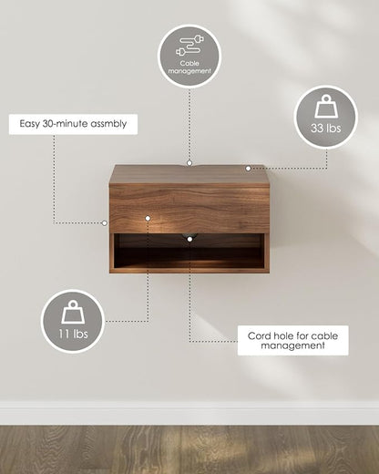 Floating Nightstand, Small Modern Floating Nightstand - Image 9