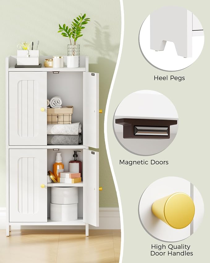 BEWISHOME Small Floor Cabinet, Toilet Paper Storage, Bathroom Storage Cabinet | - Image 8