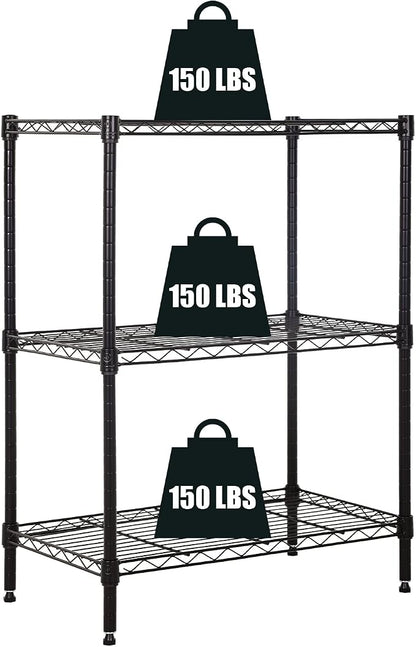 3-Tier Storage Shelves Adjustable, MGHH Wire Shelving Heavy Duty Storage Rack by MGHH
