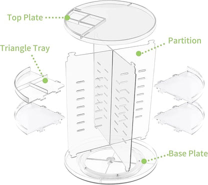 COYAHO 360 Rotating Makeup Organizer, Spinning Countertop, Cosmetic Holder Shelf - Image 3