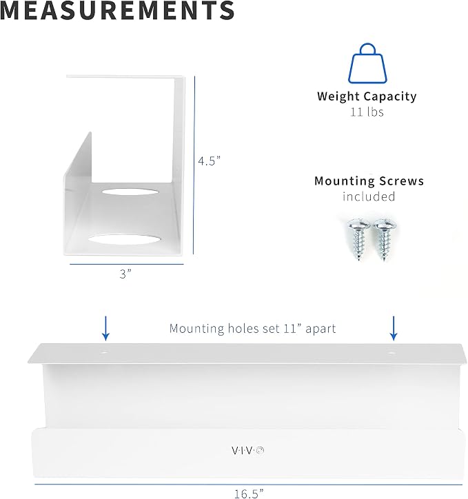 VIVO Under Desk 42 cm Cable Management Tray, Power Strip Holder, Cord Organizer - Image 2