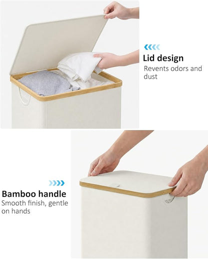 iEGrow Laundry Basket with Lid, 110L Large Laundry Hamper with Handle and Lid - Image 4