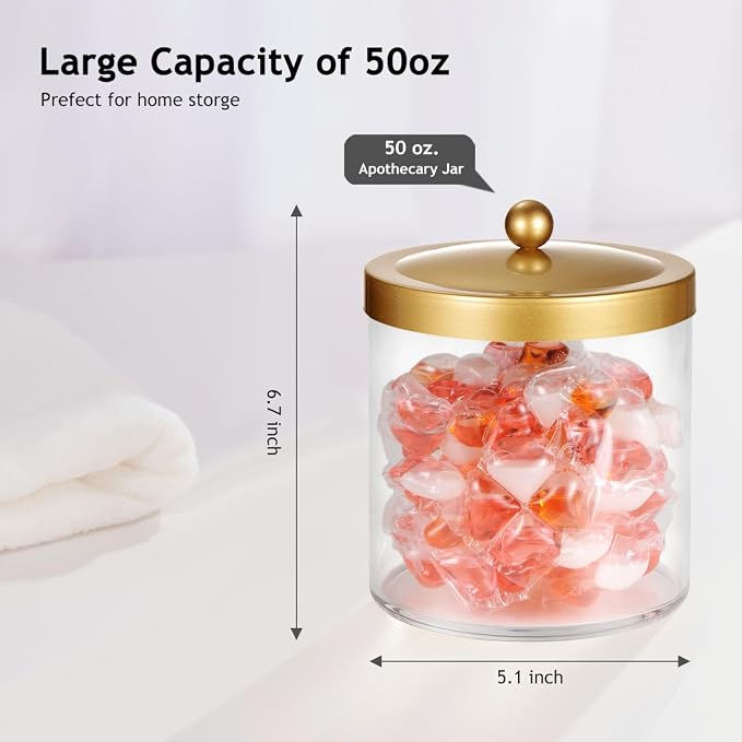 2 Pack 50 Ounce Large Clear Apothecary Jar - Image 3