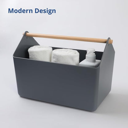 BLUE GINKGO Large Storage Basket – Plastic Caddy - Image 6