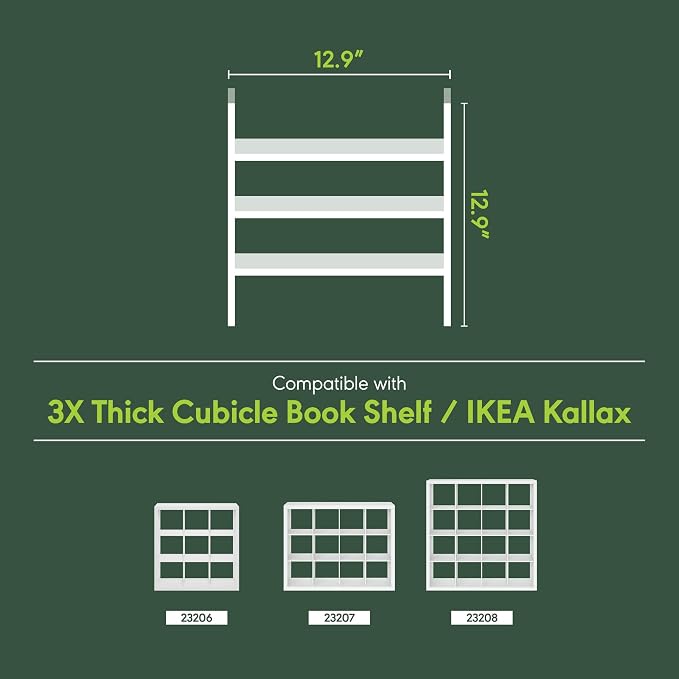 Furinno Cubicle 3-Shelf Cube Insert, 3-Tier Cube Organizer, Dark Oak | 12.9W x - Image 4