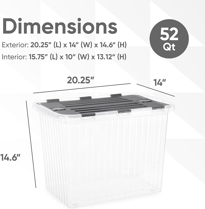 Superio Storage Bins with Lids- Clear Boxes - Image 2