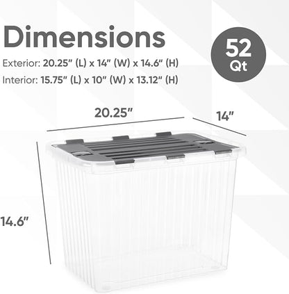 Superio Storage Bins with Lids, Stackable Totes, BPA Free, Odor Free, Organizer - Image 2