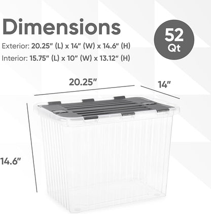 Superio Storage Bins with Lids, Stackable Totes, BPA Free, Odor Free, Organizer - Image 2