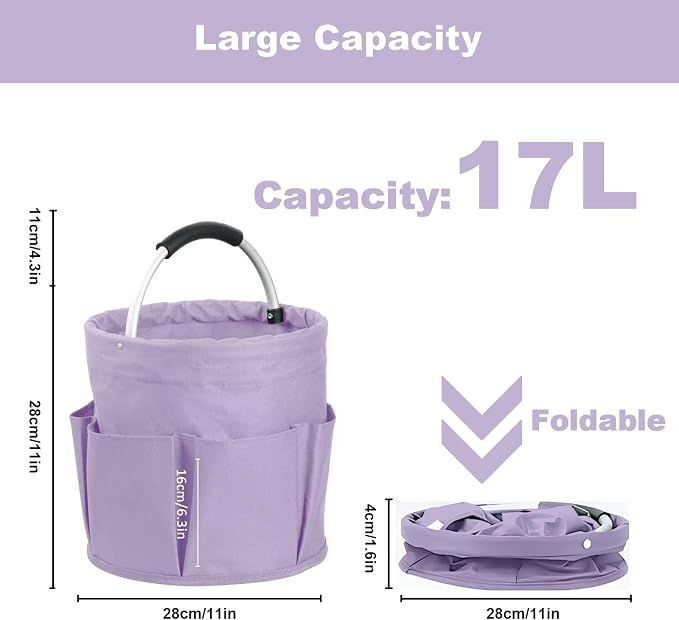 Cleaning Caddy with Handle, Cleaning Products Organiser, 17L Foldable Storage - Image 2