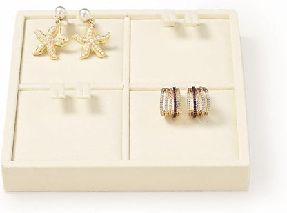 Oirlv Microfiber 4 Slots Jewelry Earring Display Tray Earring Display Organizer by Oirlv