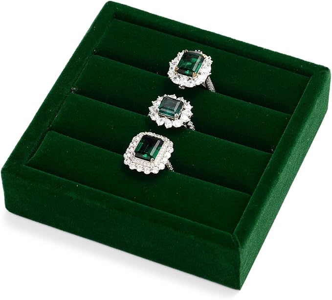Oirlv 3 Slots Velvet Small Ring Organizer Earrings Trays Showcase Display by Oirlv