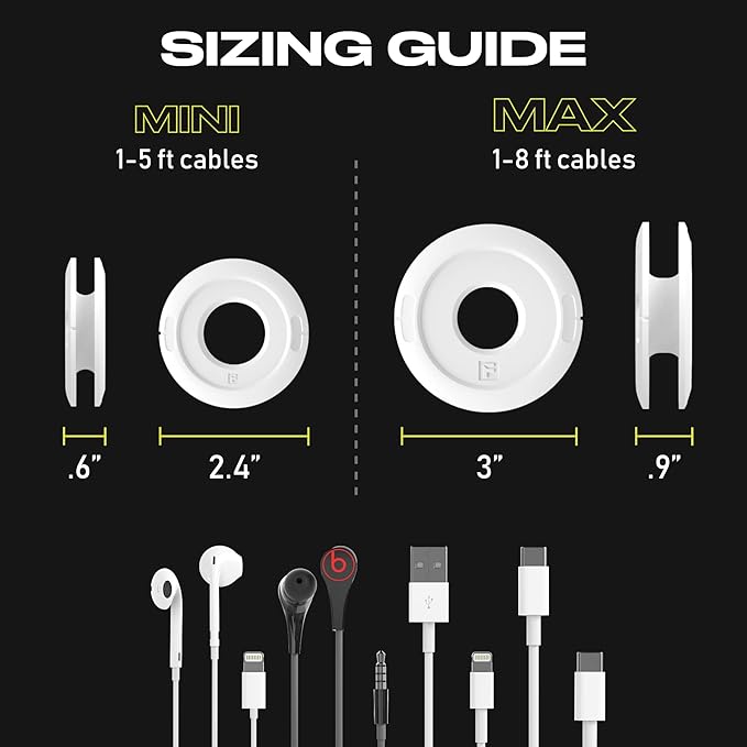 Side Winder Mini and Max Headphone, Earbud and Charging Cable Winder and - Image 2