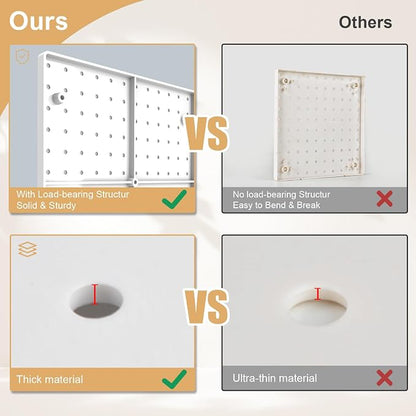 FZK Peg Board, Includes 4 White Pegboard and Accessories, Plastic Peg Board - Image 4