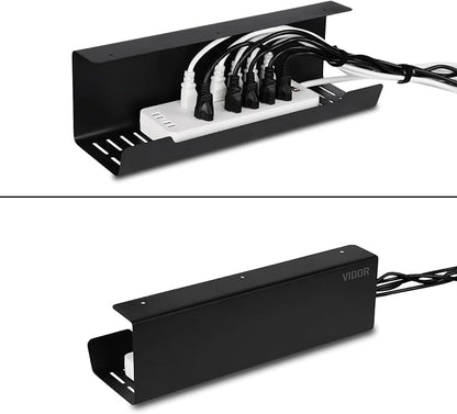 VIDOR Under Desk Cable Management Tray 1-Pack, No Drill Alloy Steel, Wire - Image 4