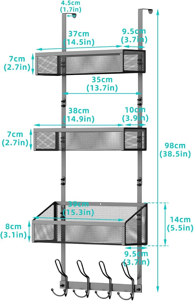 Over Door Hook Organizer 12 Hook Over The Door Organizer - Image 7