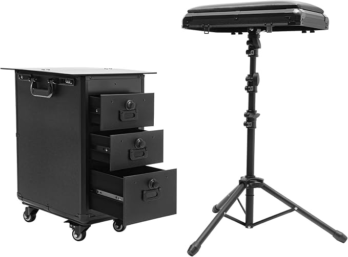 Rolling Makeup Case, 3 Drawers Tattoo Travel Case Makeup Case by Unknown
