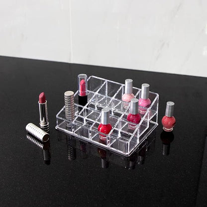 Isaac Jacobs Clear Acrylic 12 Compartment Nail Polish Holder, Organizer - Image 4