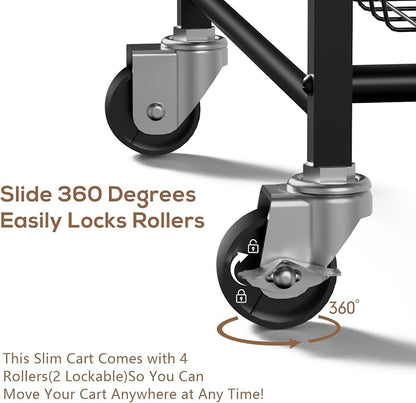 4 Tier Slim Rolling Storage Cart - Image 4