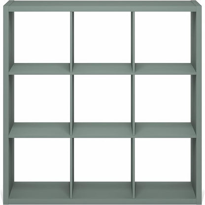 Furinno Cubicle 9-Cube Book Shelf, Extra Thick Frame Bookshelf, Sage Green | - Image 8