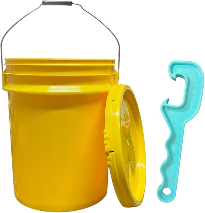 5 Gallon Yellow Bucket Pail Container by ISMART+BUCKET