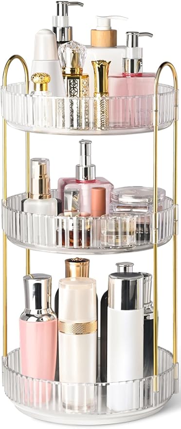360° Rotating Makeup Organizer for Vanity, 3 Tier Perfume Organizers by Brothersbox