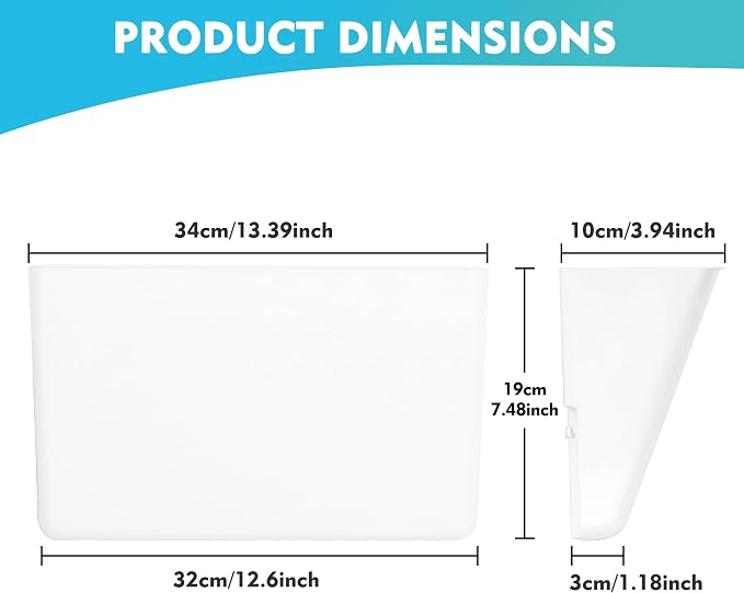 6 Pack White Plastic Single Pocket Hanging File Organizer, Wall Mount Paper - Image 2