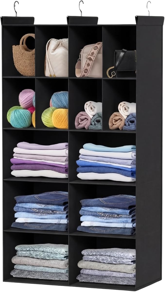 Ofiray-home 5 Tier Hanging Closet Organizer, 14 Compartments Sweater Organizer by Ofiray-home