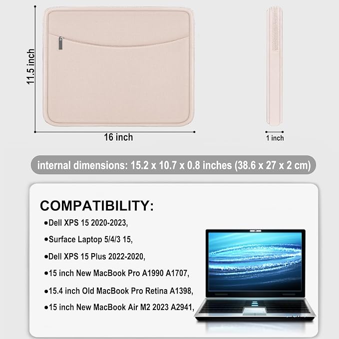 Laptop Case 15.6 inch, Shockproof Protective Laptop Cover Briefcase Carrying - Image 4