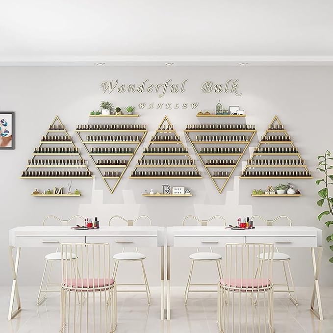 Wall Mounted Shelf Nail Polish Bottle Display Rack, Triangular Essential Oil - Image 5