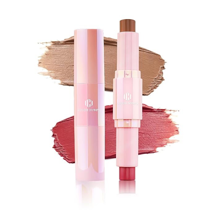Color Nymph Blush Contour Makeup Stick, Double-end Stick Cream Blush & Contour by ColorNymph