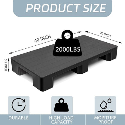 4 Pcs Plastic Pallet for Basement Storage Easy Stack Lightweight Floor Pallet - Image 2