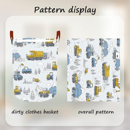 Laundry Baskets 15.7x19.7 Inch Construction Truck Mountain Scene Design - Image 5