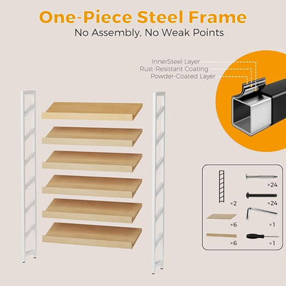 6-Tier Floor Standing Magazine Rack, Modern Literature Display Stand, Heavy - Image 6